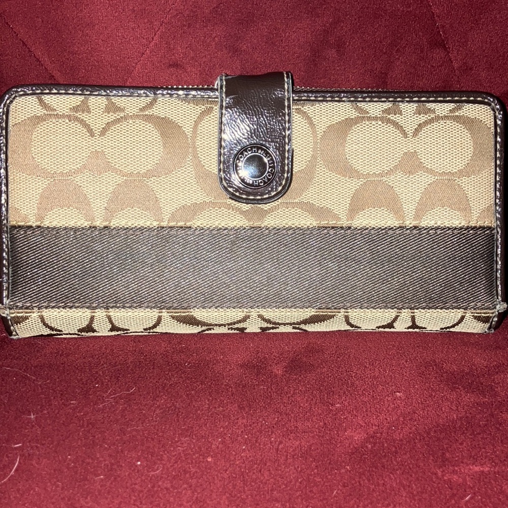 Coach Vintage Signature Stripe Canvas long Wallet